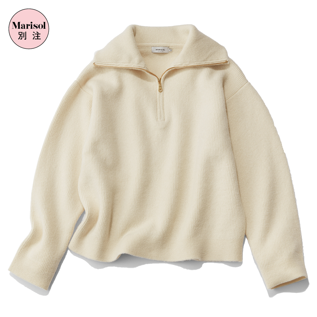石毛のりえ×アニュアルの【Marisol別注】ハーフジップニット