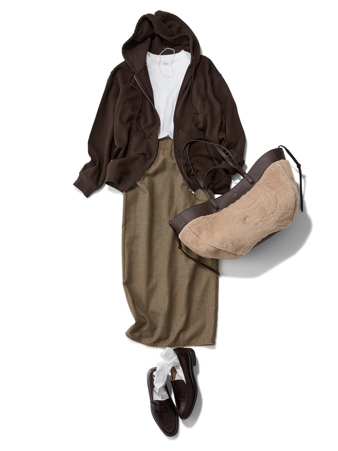 徳原文子×クチュール ド アダムの【Marisol別注】Gunclub Check Skirtコーデ2