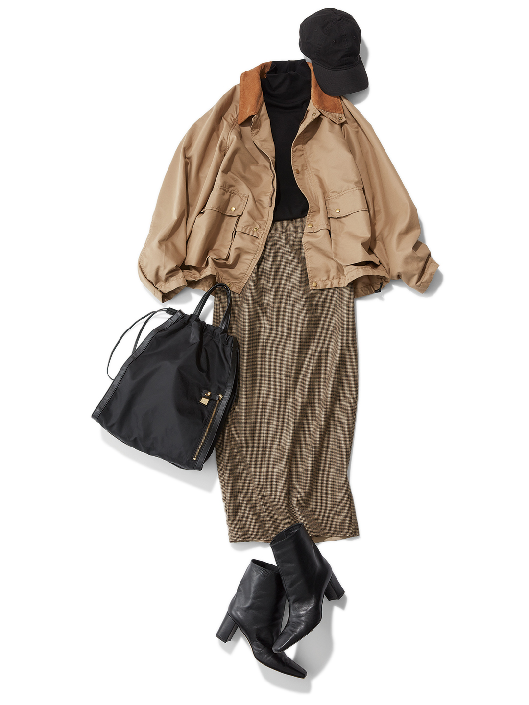 徳原文子×クチュール ド アダムの【Marisol別注】Gunclub Check Skirtコーデ3