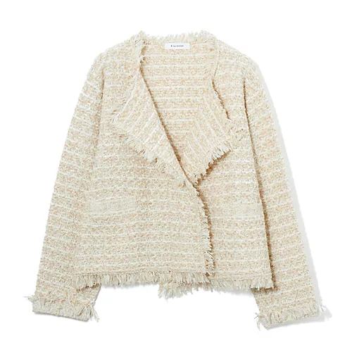 E by eclatツイード風ニットガウンジャケット￥23,100