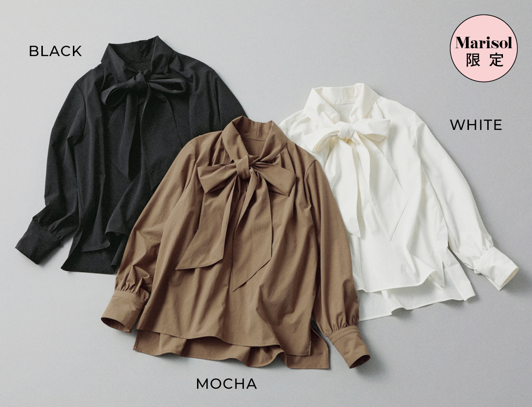 エムセブンデイズのボウタイブラウス