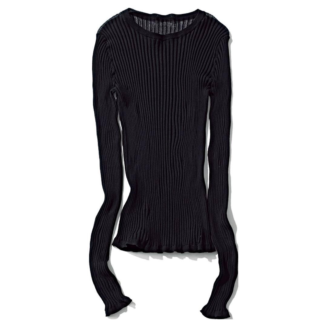 エムセブンデイズ【東原妙子さんコラボ】クルーネックシアーリブニット