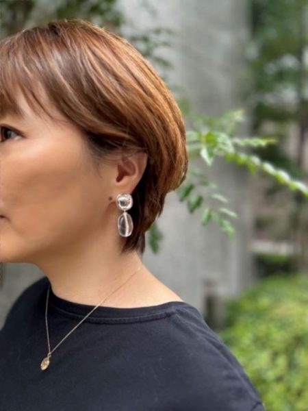 CECILE ET JEANNE×eclat
セシル・エ・ジャンヌ
ルミエール バイカラーイヤリング クリア（シルバー）
￥26,400（税込）
カラー：（別注）クリア