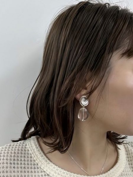 CECILE ET JEANNE×eclat
セシル・エ・ジャンヌ
ルミエール バイカラーイヤリング クリア（シルバー）
￥26,400（税込）
カラー：（別注）クリア