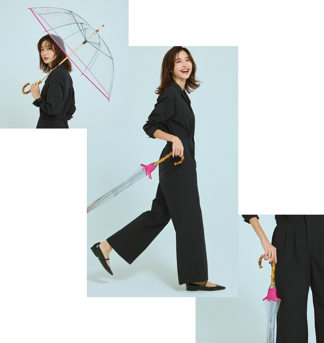 加藤かすみ×サードマガジン【Marisol別注】ホワイトローズ別注傘コーデ