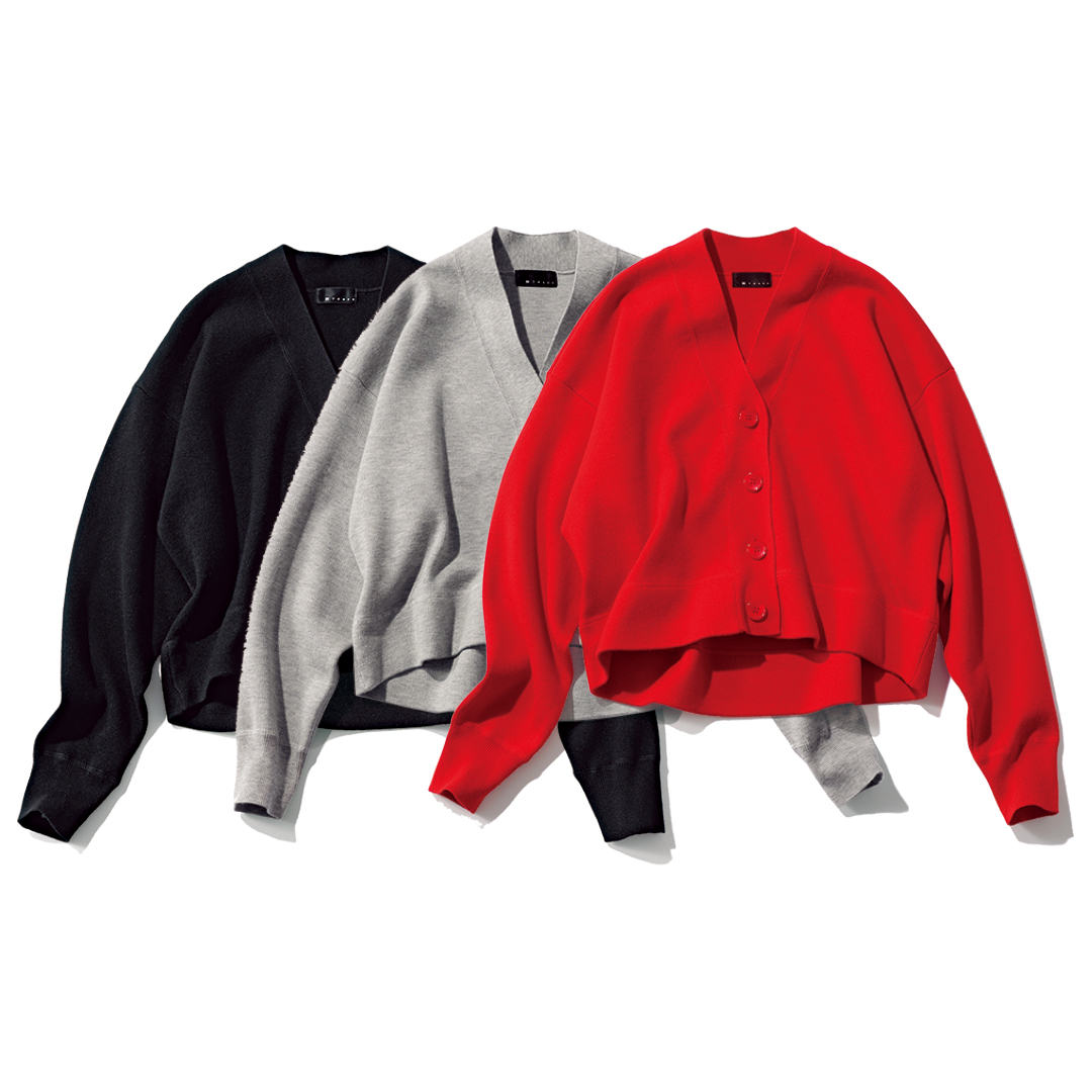 エムセブンデイズの【東原妙子さんコラボ】着丈が選べるVネックカーディガン［ショート］
