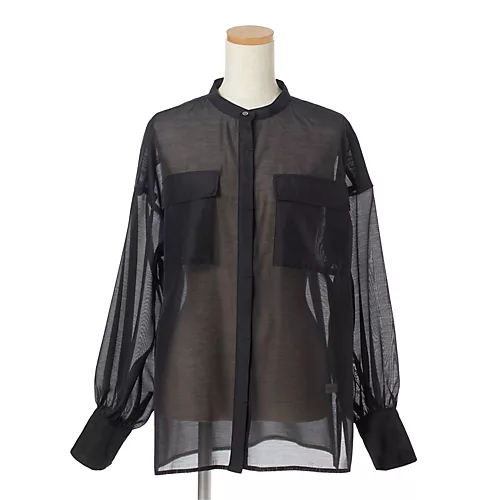 E by eclatハリ感シアーシャツ￥18,700