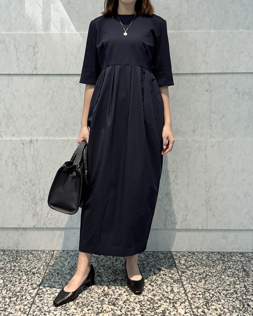 スタッフがリアルに着てみました！高橋夏果さんコラボ「撥水スマートコクーンドレス」【12closet】