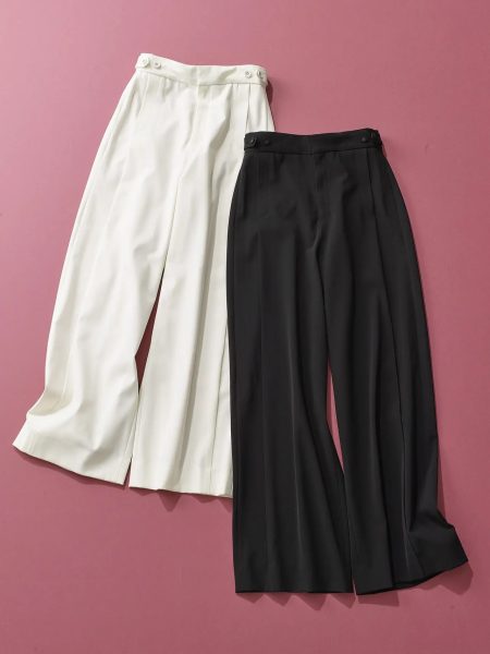 【50代 パンツ】身長・骨格別　E by eclat「優美なセミワイドパンツ」ジャストサイズに出会えました！