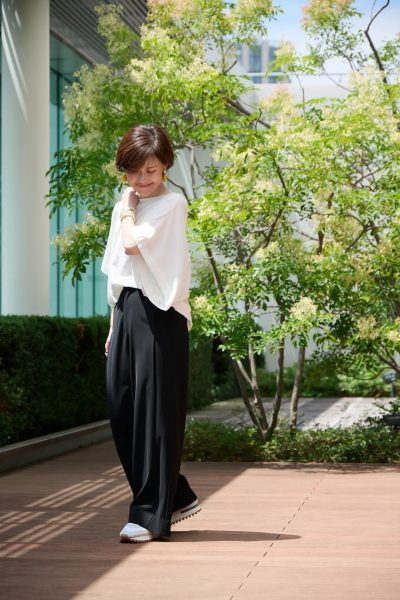 【50代 パンツ】身長・骨格別　E by eclat「優美なセミワイドパンツ」ジャストサイズに出会えました！