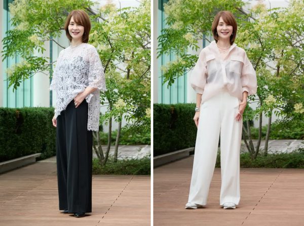 【50代 パンツ】身長・骨格別　E by eclat「優美なセミワイドパンツ」ジャストサイズに出会えました！