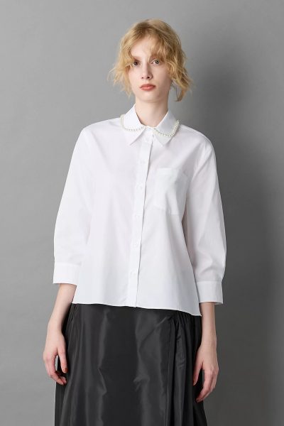 SIMONE ROCHACROPPED MASCULINE SHIRT W／ EMB￥102,300