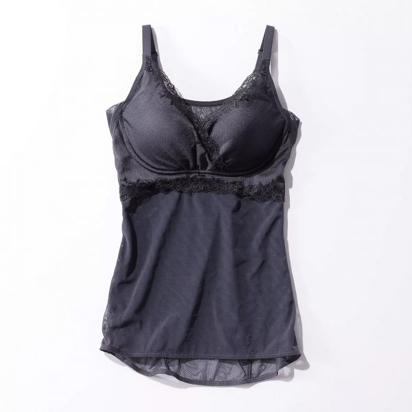 BRADELIS New York peace【販路限定】アクセントレース・ハートフルカップブラキャミ【接触冷感・吸汗速乾】￥5,500