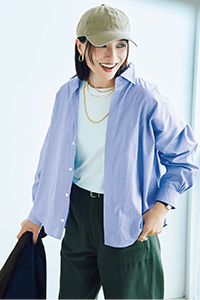 バックフレアオーバーシャツ