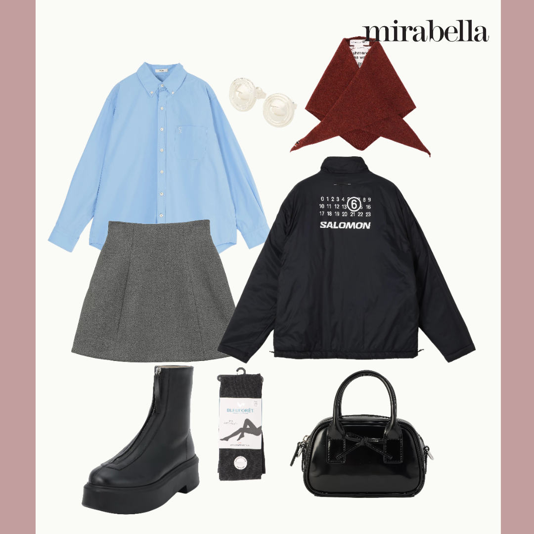 mirabella STYLING SAMPLE】気温12度～20度、ショート丈アウターと何を