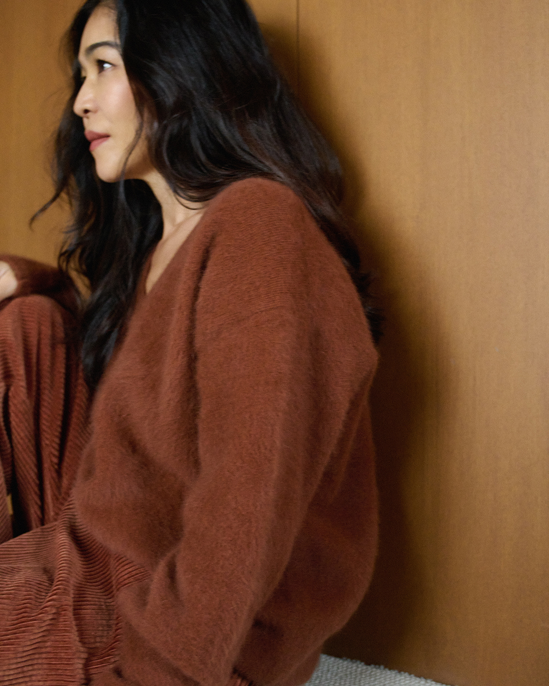 M7days
(エムセブンデイズ)
【辻󠄀 直子さんコラボ】 
フォックスカシミアVネックニット