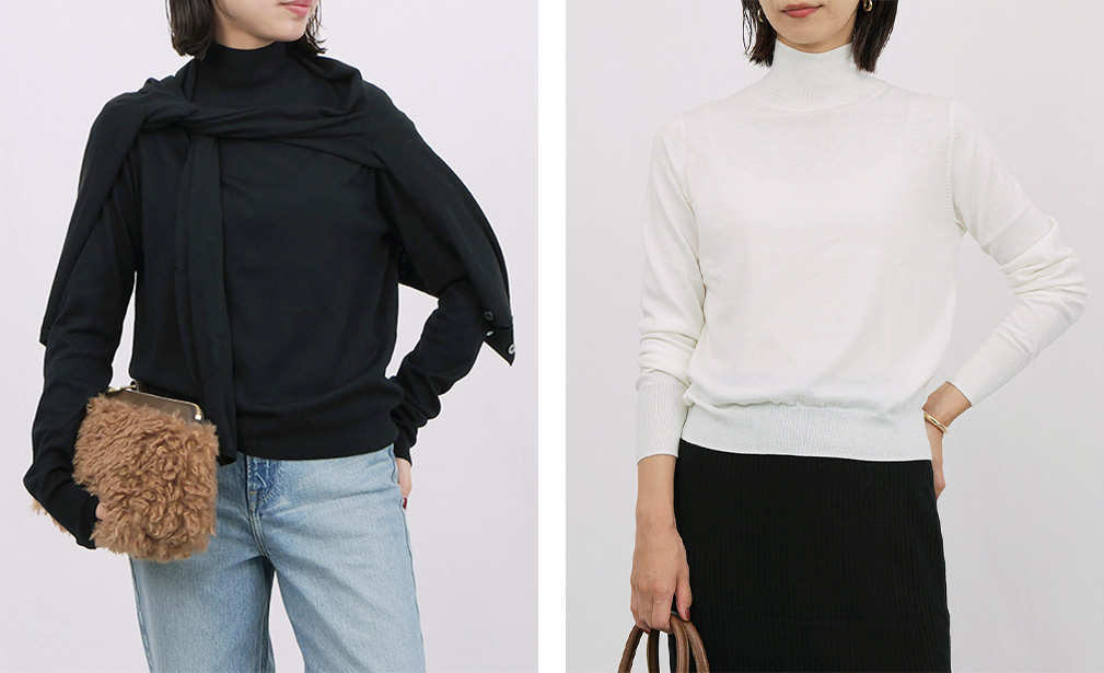 M7daysショート丈ハイネックニット