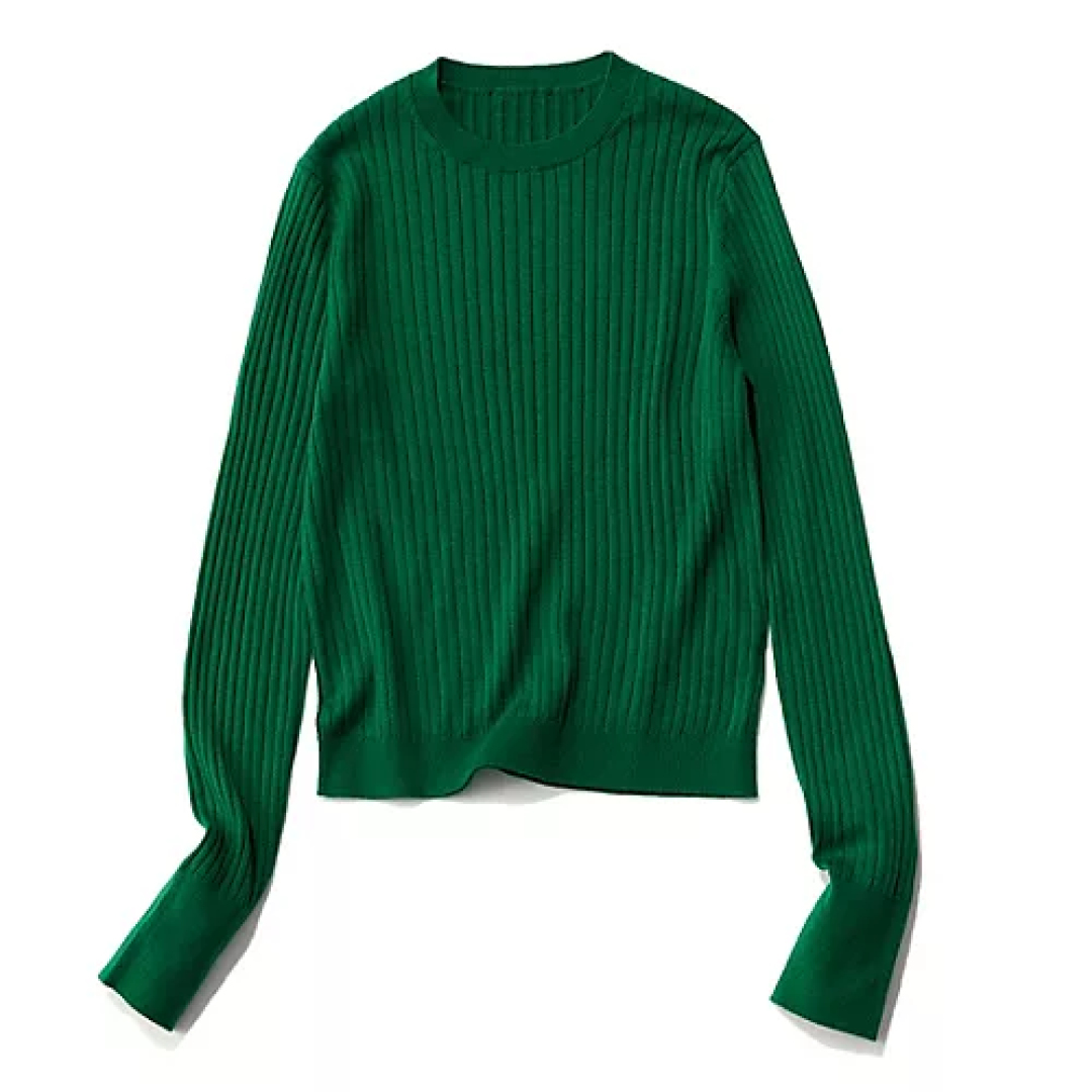 エムセブンデイズ リブクルーネックニット