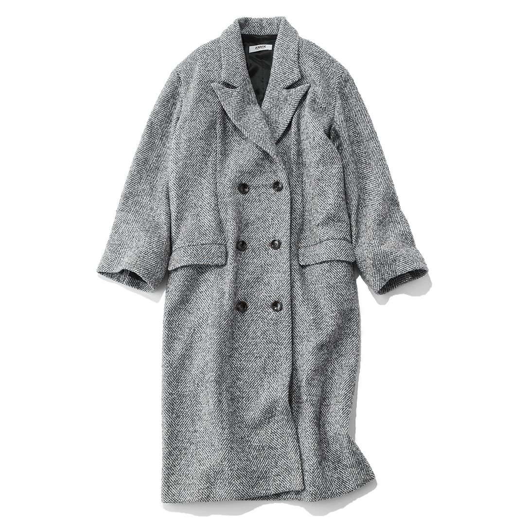 アニックのピークドラペルウールコート