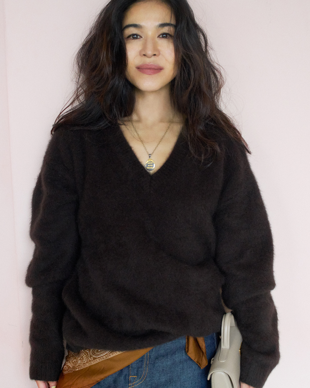 M7days
(エムセブンデイズ)
【辻󠄀 直子さんコラボ】 
フォックスカシミアVネックニット