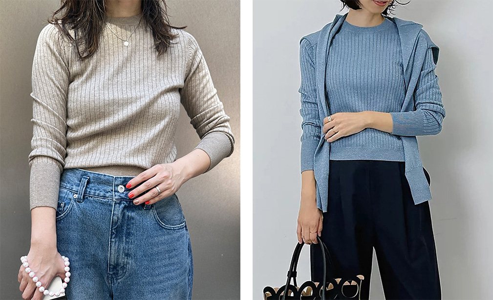 M7daysラメリブクルーネックニット