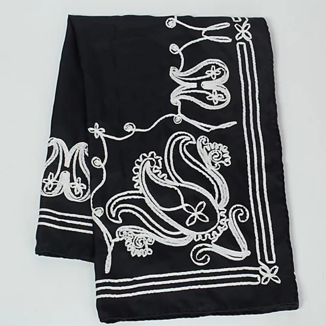 アソースメレ テープエンブロイダリーバンダナスカーフ