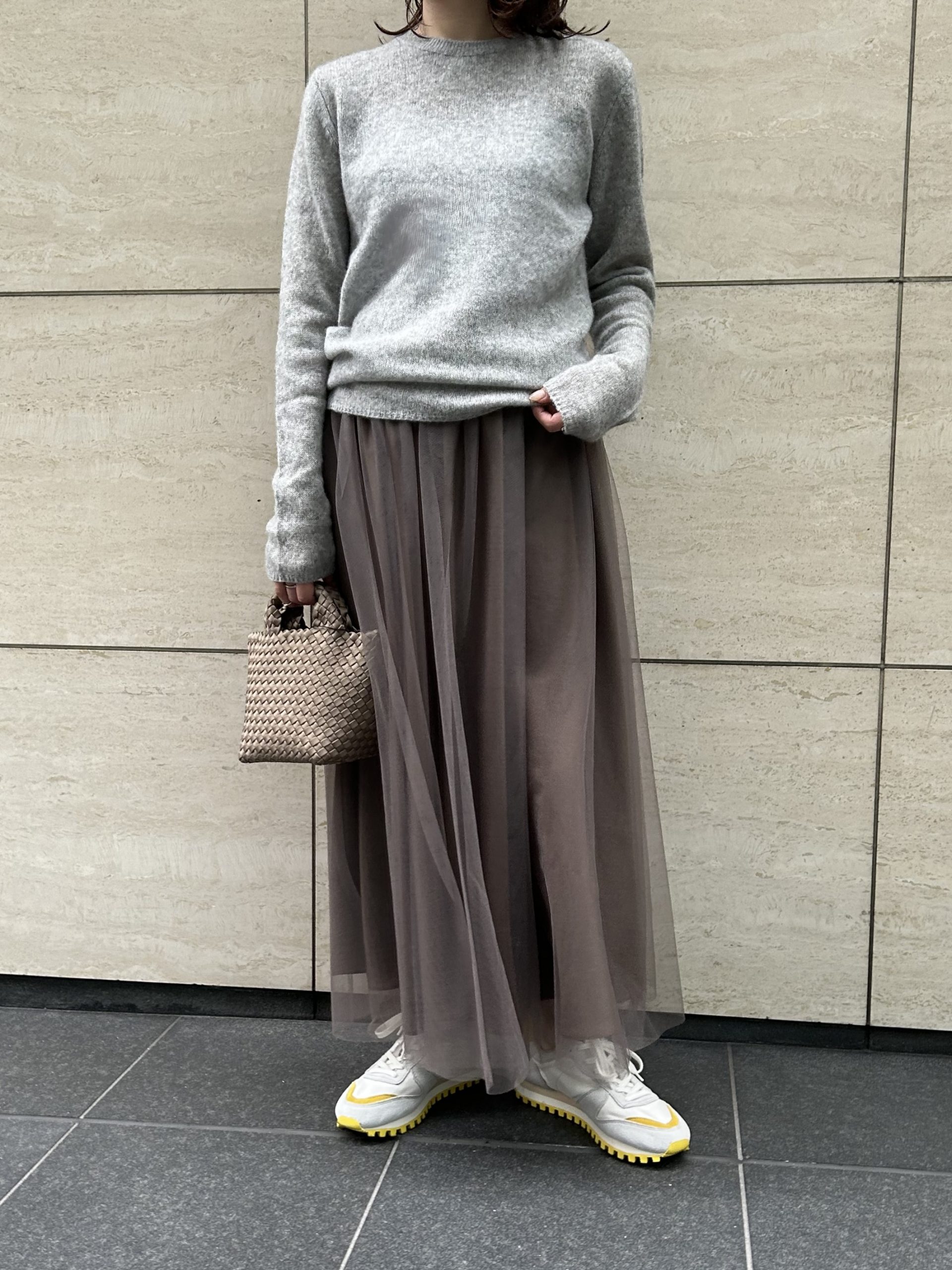 ADAWAS×eclatアダワス【別注】カシミヤシアーニット￥25,300（税込）カラー：ピンク、グレー、イエロー