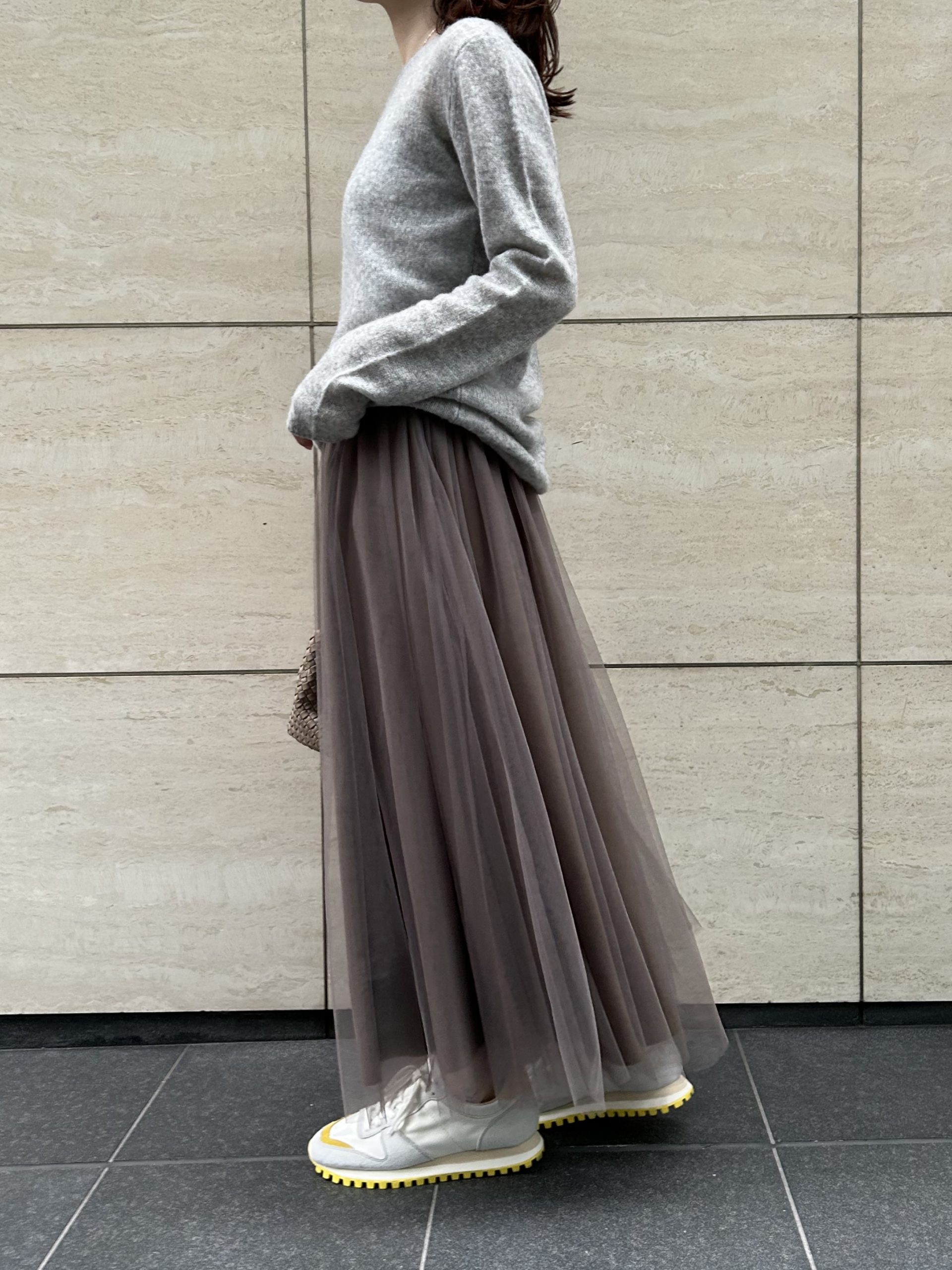 ADAWAS×eclatアダワス【別注】カシミヤシアーニット￥25,300（税込）カラー：ピンク、グレー、イエロー