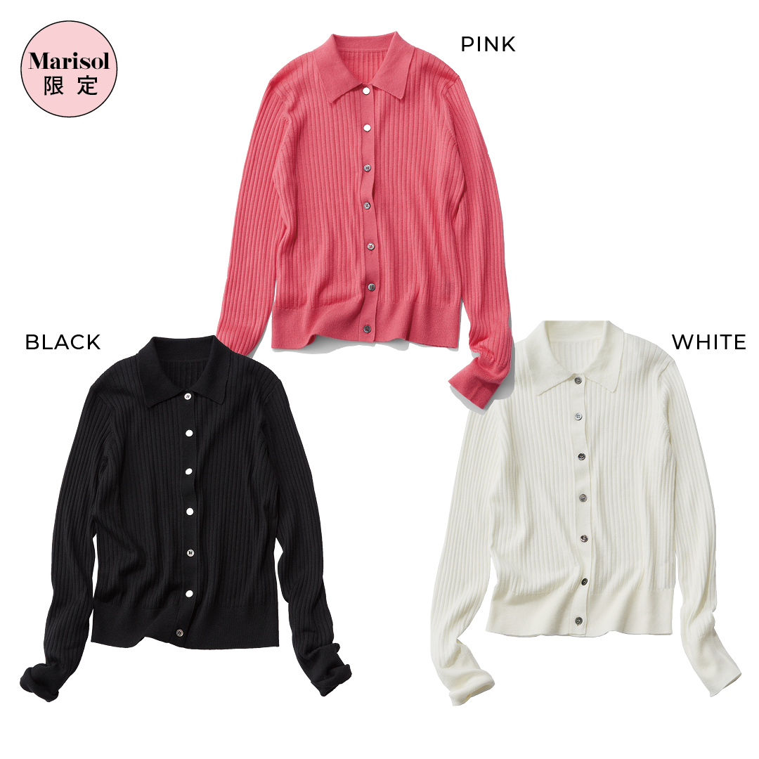 エムセブンデイズの襟つきリブニット