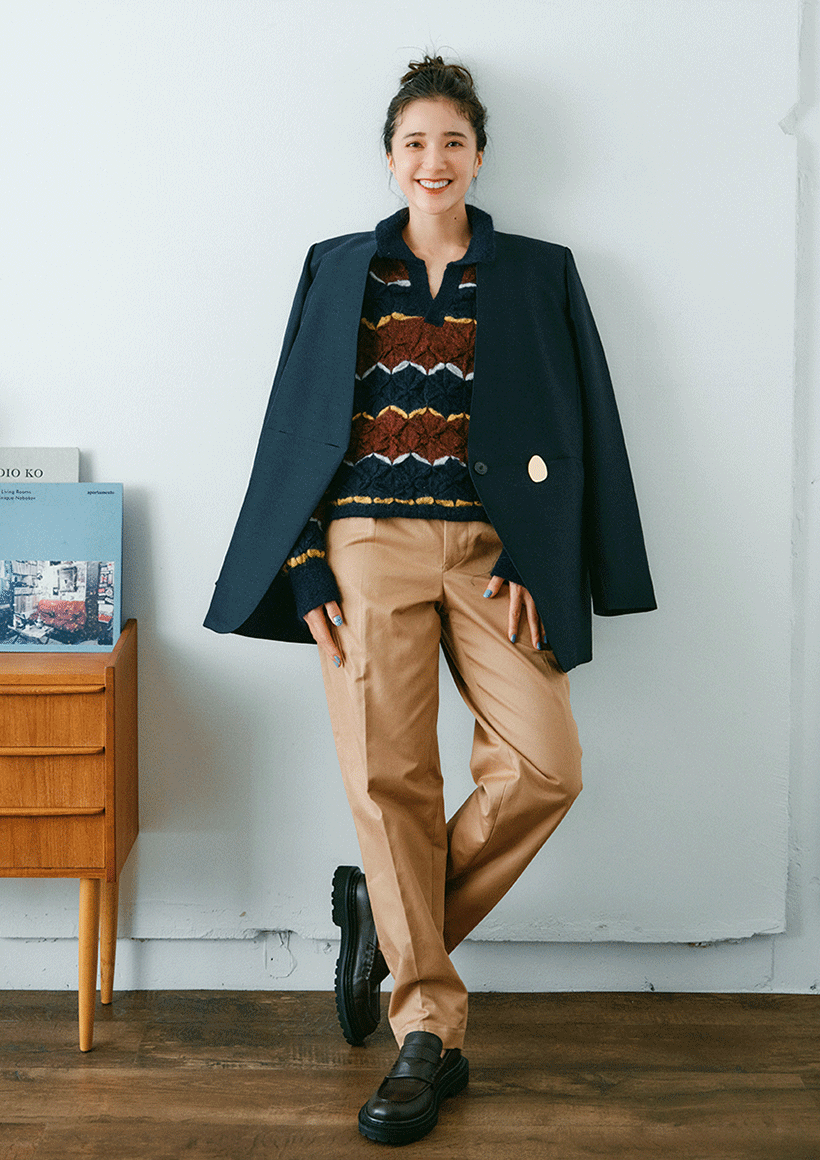 COOHEMMOHAIR WOOL TUCK BORDER KNIT P／O