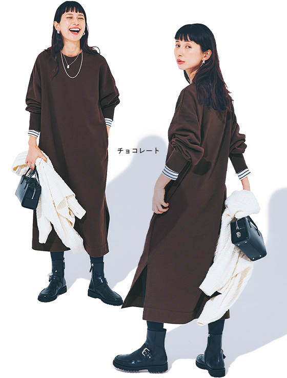 12closet 〈トゥエルブクローゼット〉【USAコットン】スウェットワンピース