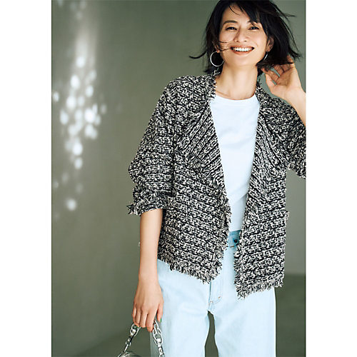 E by eclat
ツイード風ニットガウンジャケット
￥23,100