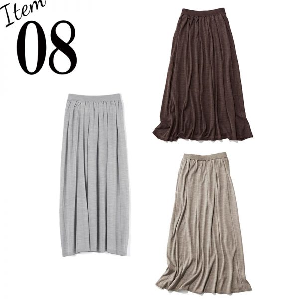 【徳原文子さんコラボ】シアーニットギャザースカート