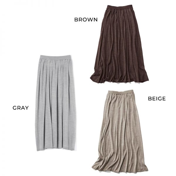 【徳原文子さんコラボ】シアーニットギャザースカート