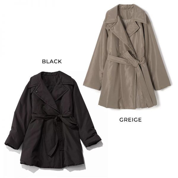 中綿入りトレンチショートコート