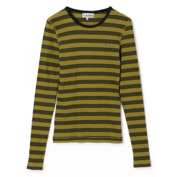 GANNI

Striped Soft Cotton Rib Long Sleeve T－Shirt

￥25,300