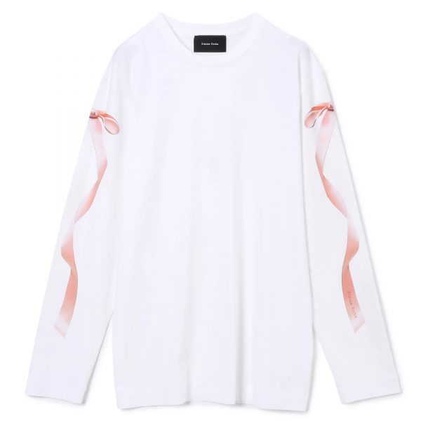 SIMONE ROCHARIBBON BOW TAIL PRINT LONG SLEEVE T－SHIRT￥39,600
