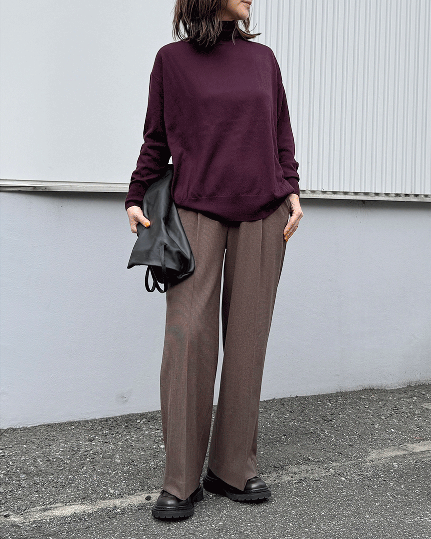 《スタッフ着用レビュー》品よく暖かい、冬の美脚パンツを検証！【M7days・40代ファッション】