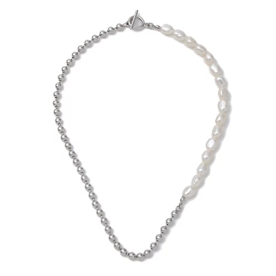 エムセブンデイズ パール×ボールチェーンネックレス