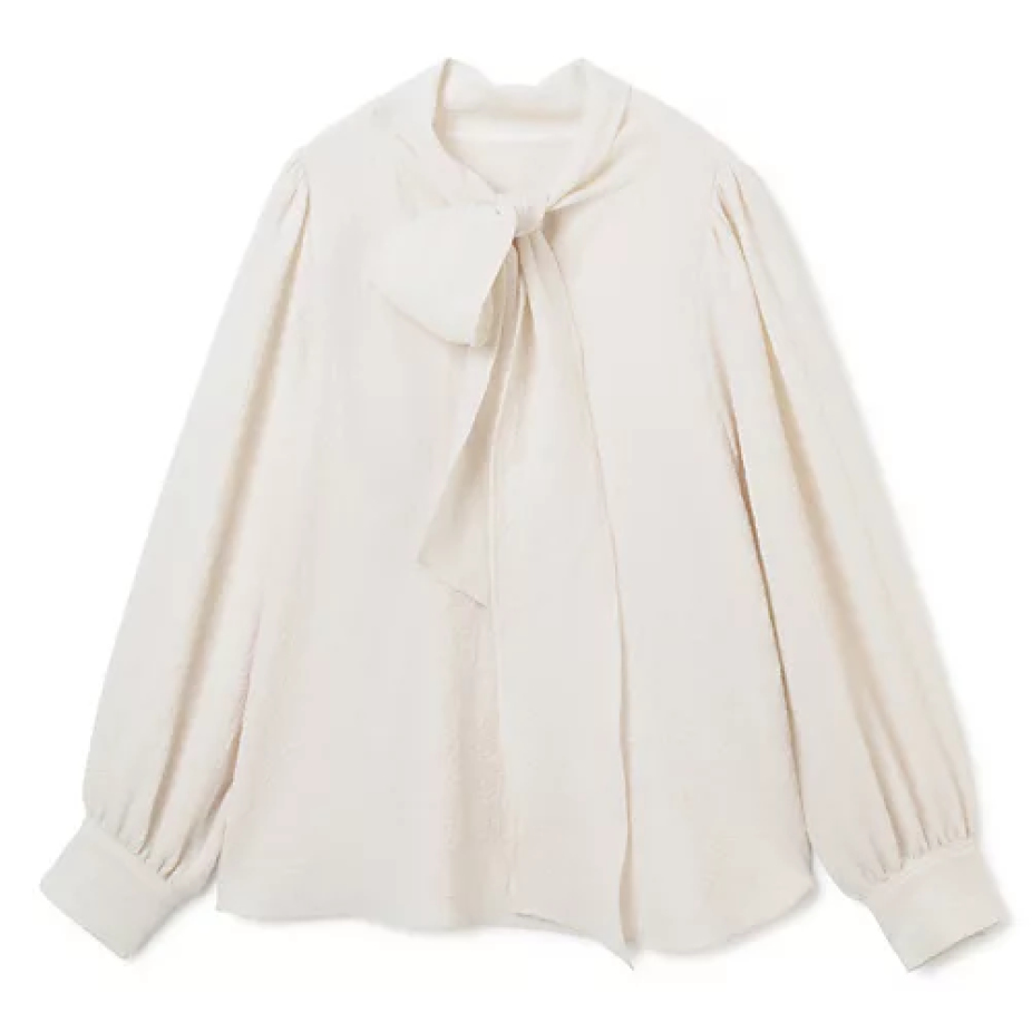 エムセブンデイズ【徳原文子さんコラボ】シボ感ボウタイブラウス