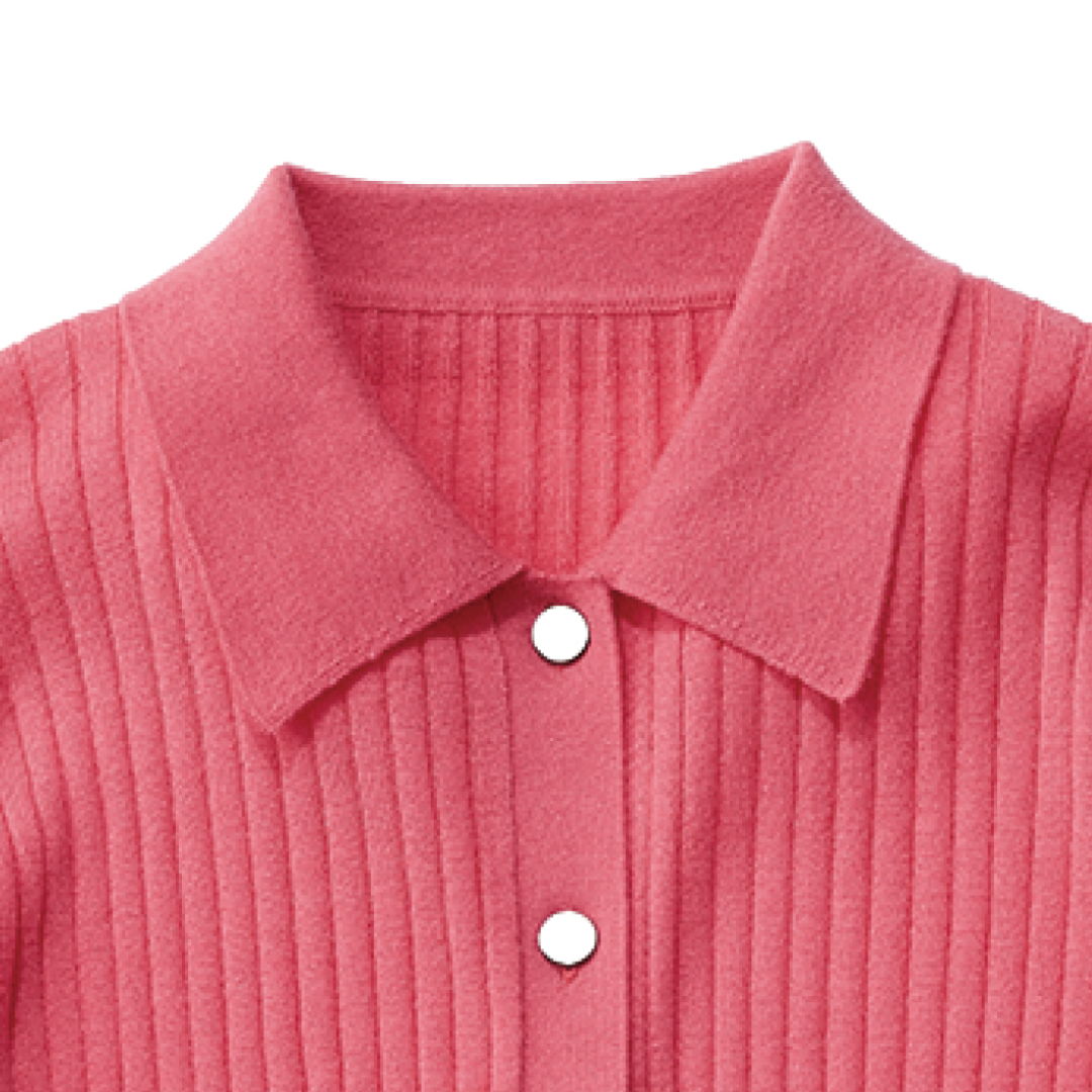 エムセブンデイズの襟つきリブニットサブカット