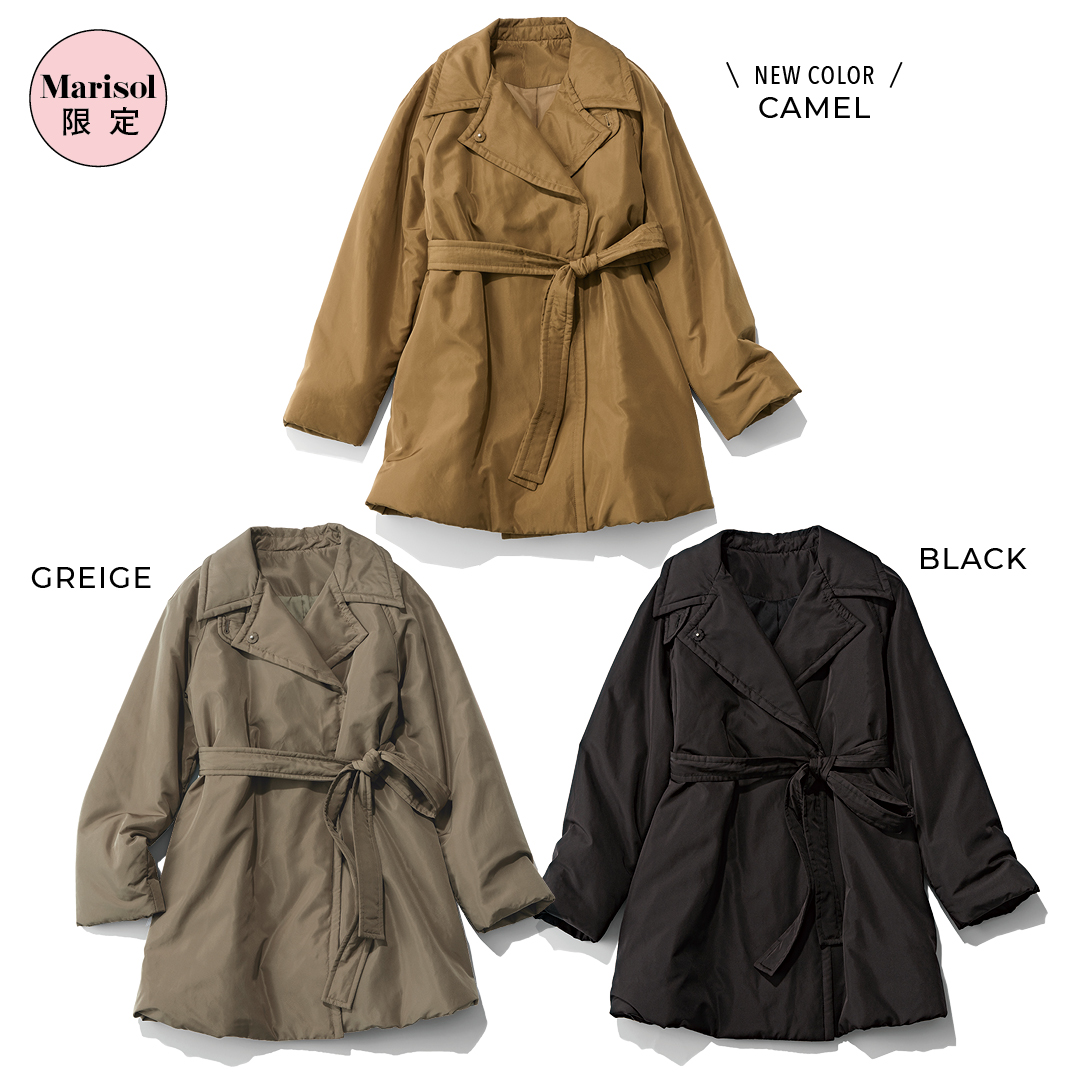 エムセブンデイズの中綿入りトレンチショートコート