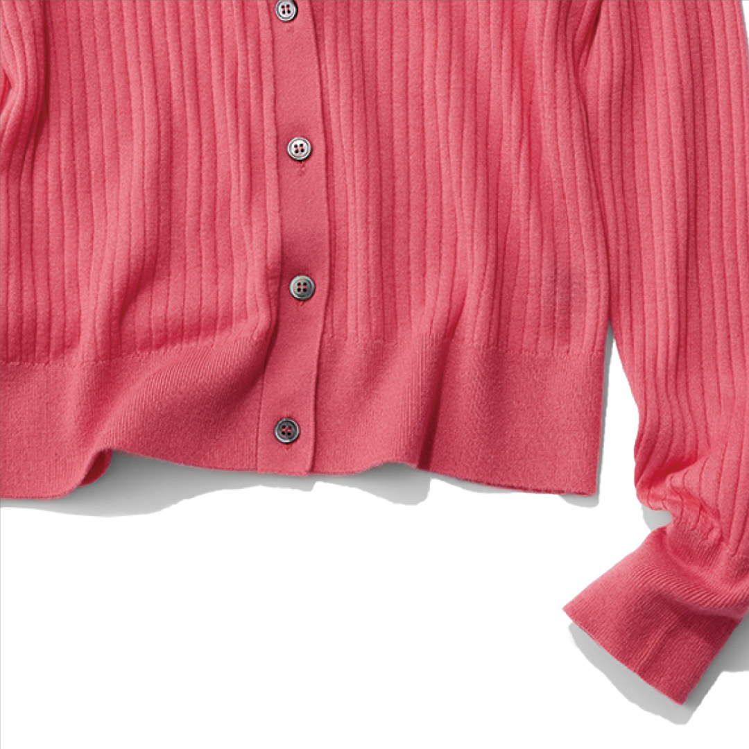 エムセブンデイズの襟つきリブニットZOOM!