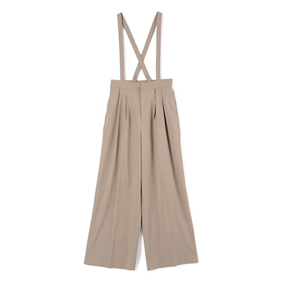 エムセブンデイズ 【徳原文子さんコラボ】サスペンダーつきタックパンツ