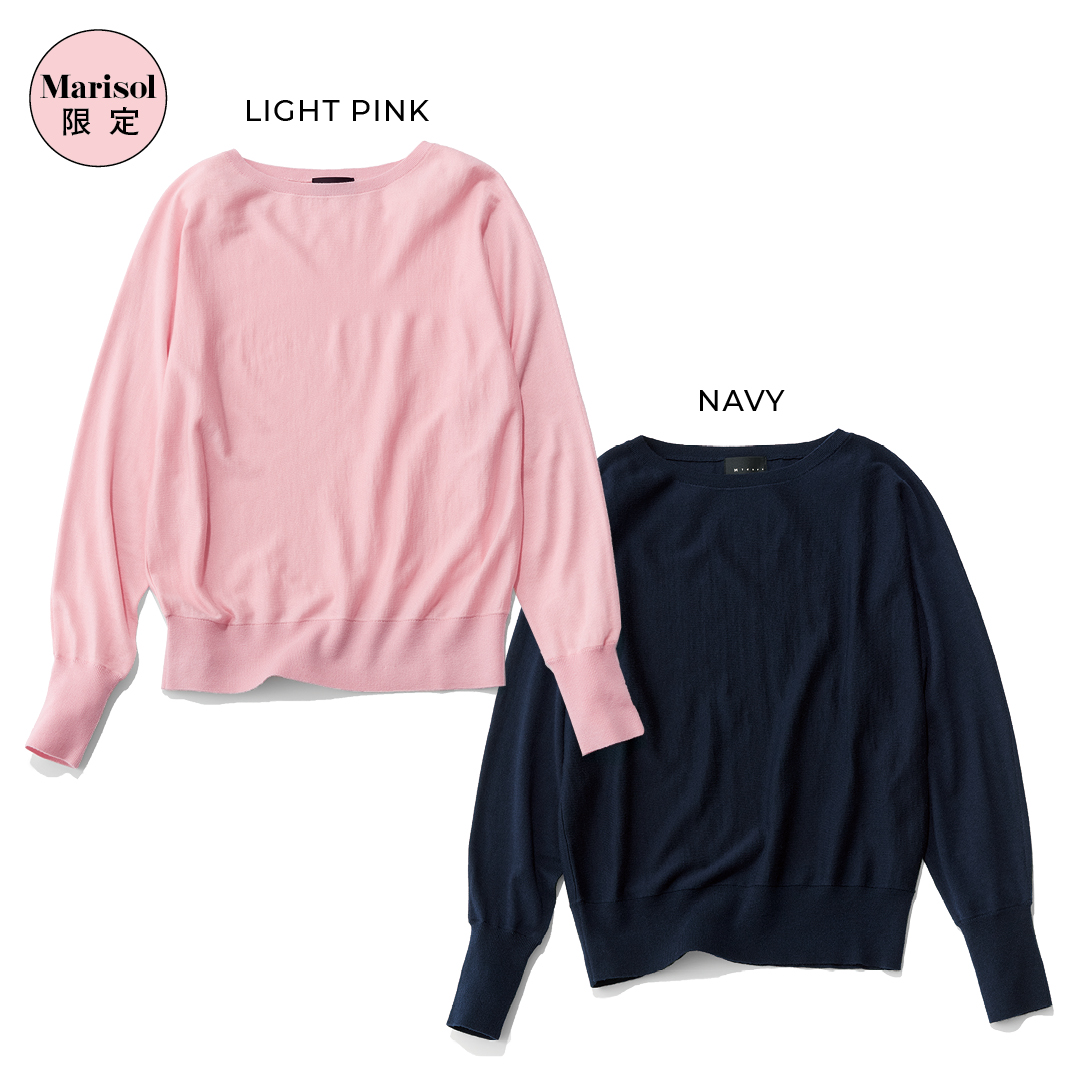 エムセブンデイズの【洗える】すっきり見えドルマンニット