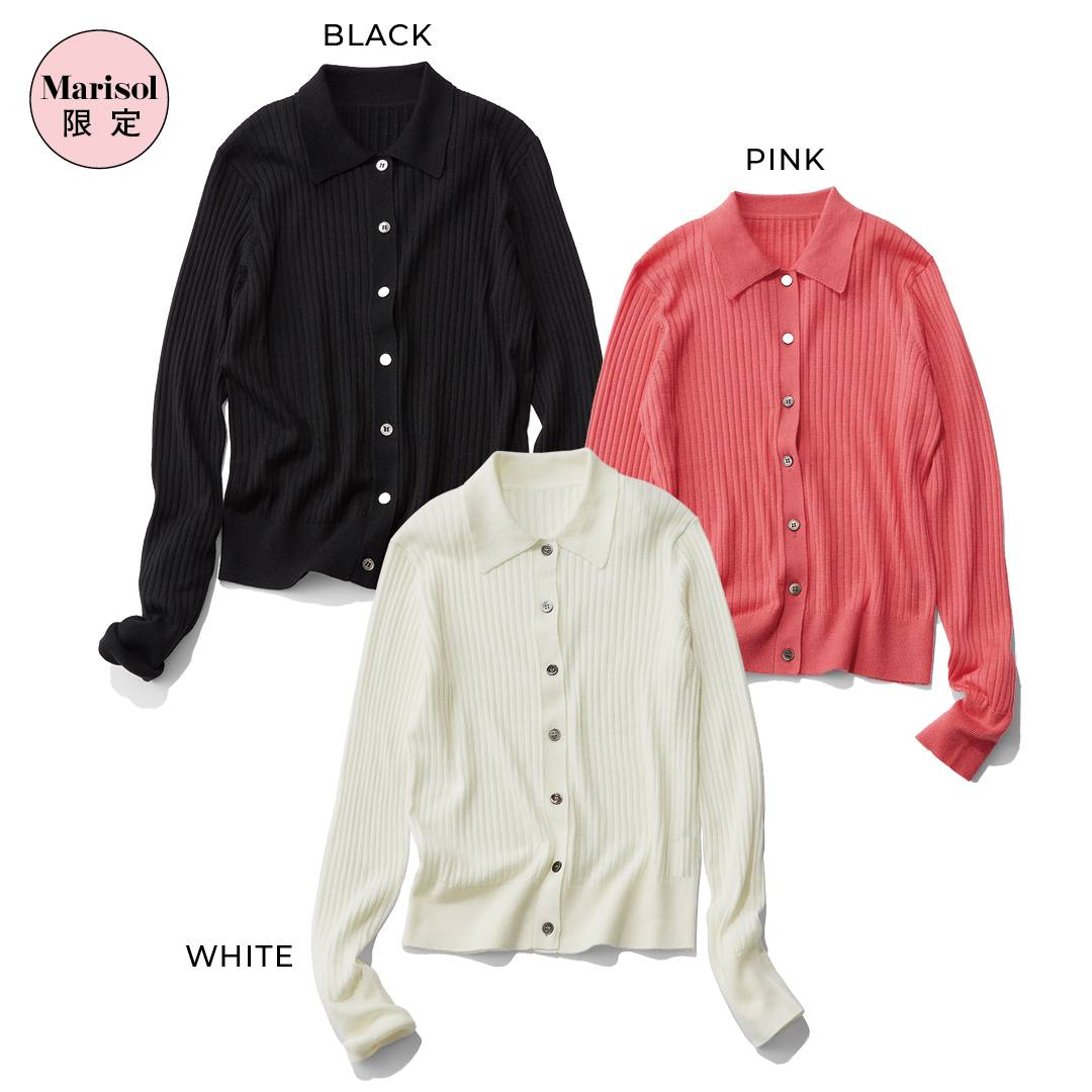 エムセブンデイズの襟つきリブニット