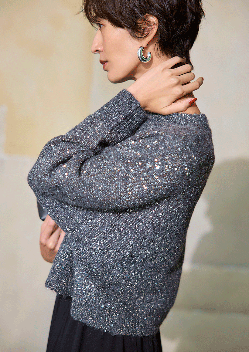 Curensologyスパングルニットプルオーバー