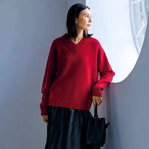 E by eclat
カシミヤ混Vネックニット
￥20,900