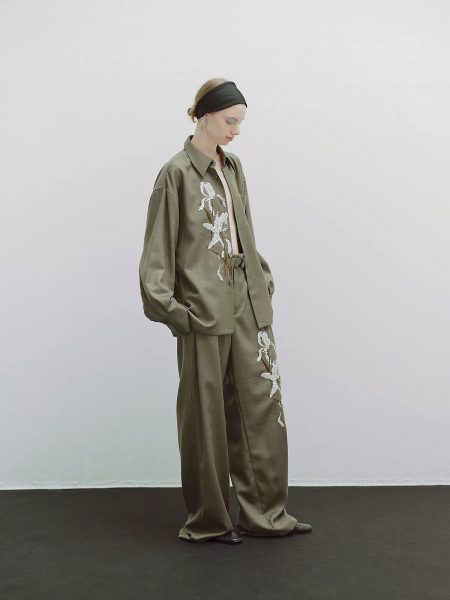 MARGEWool sequin－embellished belted trousers￥85,800