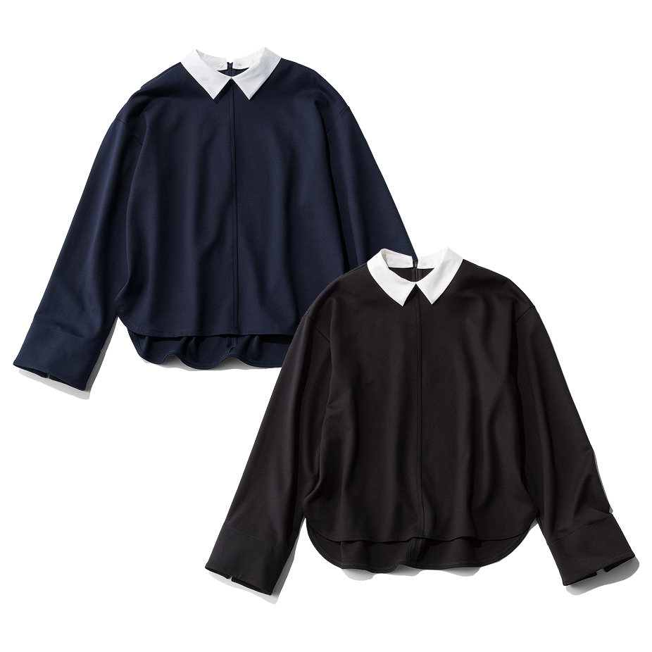 エムセブンデイズの襟つき2WAYトップス